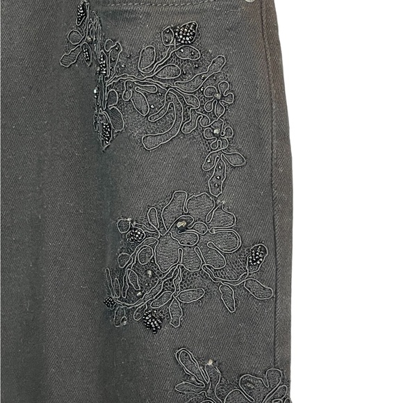 Lauren Jeans Co Embroidered High-Waisted Flared Bootcut Jeans, Black |12 - Picture 8 of 14